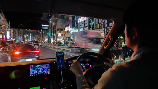 istock japan night street from the car 2151582447