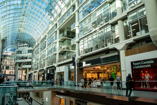 The interior of the Toronto Eaton Centre. Toronto, Canada - April 30, 2024.