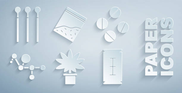 Set Marijuana or cannabis plant in pot, Medicine pill tablet, Cannabis molecule, Blade razor, Plastic bag of drug and Matches icon. Vector Set Marijuana or cannabis plant in pot Medicine pill tablet Cannabis molecule Blade razor Plastic bag of drug and Matches icon. Vector. perimeter formula stock illustrations