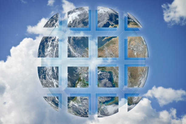 Rebuild the world - concept image with image from Nasa.- Photo composition with image from NASA.- The image of the planet Earth has been taken from the NASA archives.- Source of the map: http://www.flickr.com/photos/gsfc/6760135001/- Image created by software Adobe Photoshop- File created in: 04th April 2020