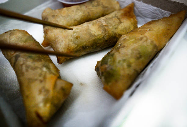Traditional Asian Vietnamese, Japanese and Chinese food Harumaki also known as Spring Roll