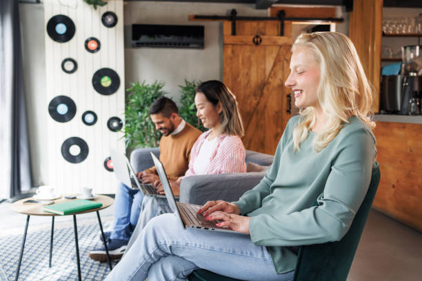 istock Group of young people working remotely together 2151591480