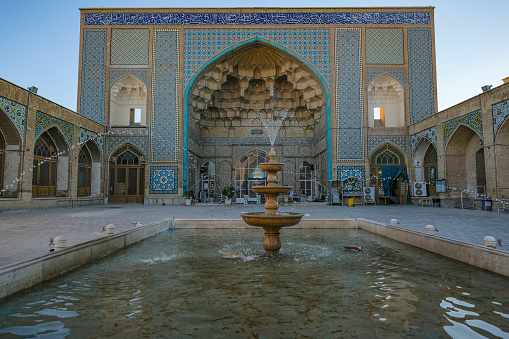 Qom, Iran - April 6, 2024: Jameh Mosque or the ancient central mosque is one of the old mosques of Qom, Iran.
