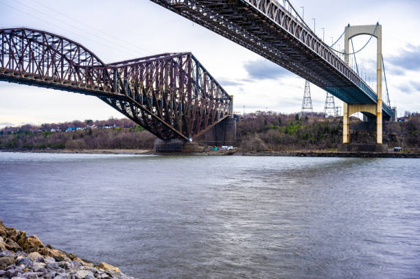 istock Pierre-Laporte and Quebec bridges in Quebec city 2151594883