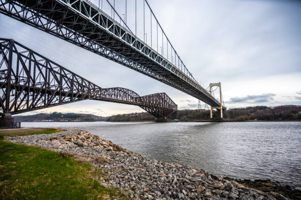 istock Pierre-Laporte and Quebec bridges in Quebec city 2151594898