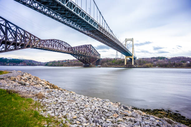 istock Pierre-Laporte and Quebec bridges in Quebec city 2151594983