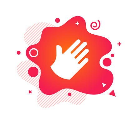 Announcement Design with Gloves Icon & Abstract Background