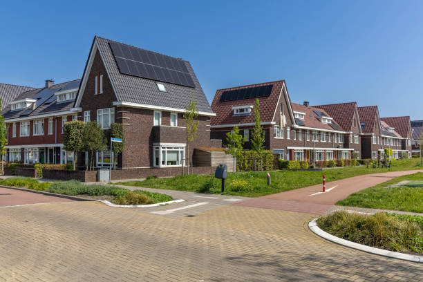 istock Solar panels on a family houses 2151597067