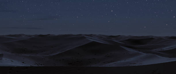 istock Panorama view to peaceful sand dunes at night. 3D Rendering 2151604842
