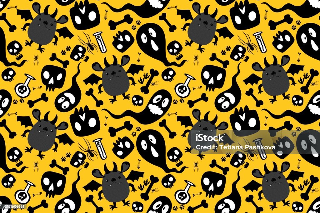 Simple Monster Backgrounds Kids Seamless Monsters Pattern For Fabrics And Textiles Stock ...