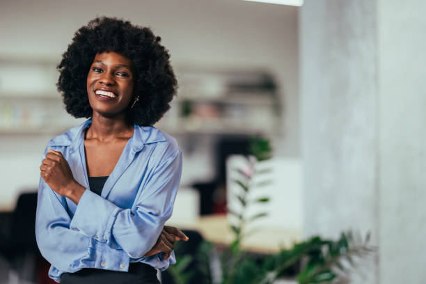 istock Confident African American Woman Smiling in Office 2151609677