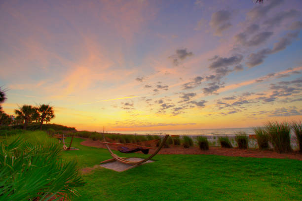 Beach Scene with hammocks- Hilton Head, South Carolina