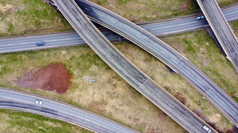 Aerial view of highways