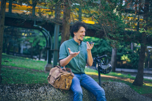 istock Young business man sending voice message 2151618338
