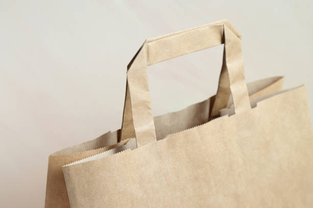istock Brown paper bag, recyclable sack for shopping, mockup 2151618892