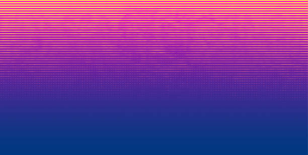 Retro colorful vapor wave hazy lines background Abstract bright retro pink, purple and yellow angled lines vector illustration background 80s stock illustrations