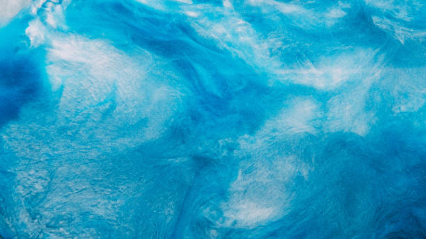 Glitter mist paint water wave blue steam veil flow