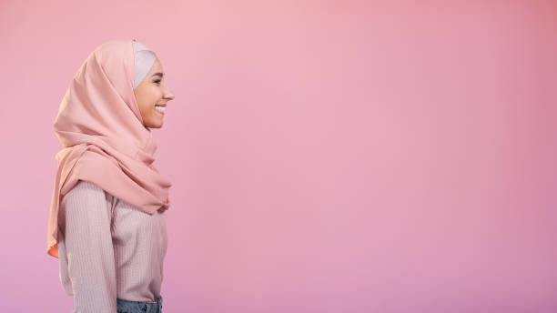 istock Muslim beauty friendly expression woman in hijab 2151624969