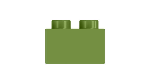 istock Olive Green Toy Block Isolated on a White Background. 2151625447