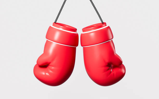 istock Cartoon boxing gloves model, 3d rendering. 2151638508