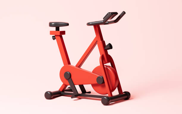 istock Cartoon home exercise bike model, 3d rendering. 2151638549