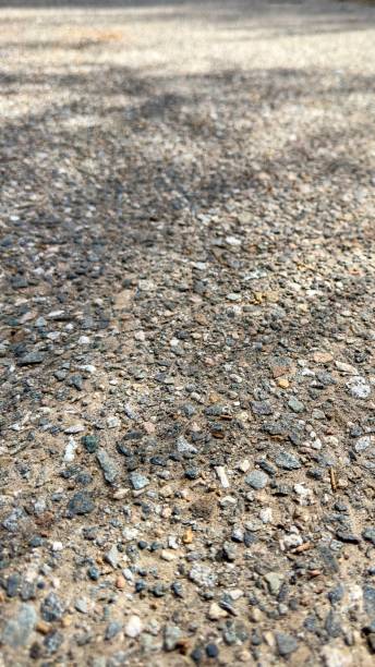 A serene photo capturing a gravel pebble path from a low perspective, inviting viewers to explore its natural textures and tranquil ambiance.