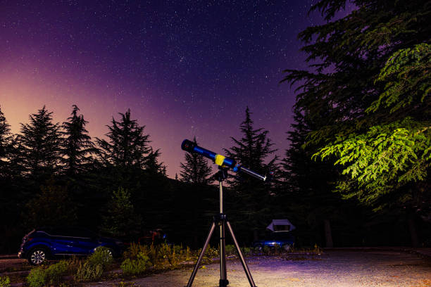 Camping in a Tent Under the Stars and Milky Way Galaxy