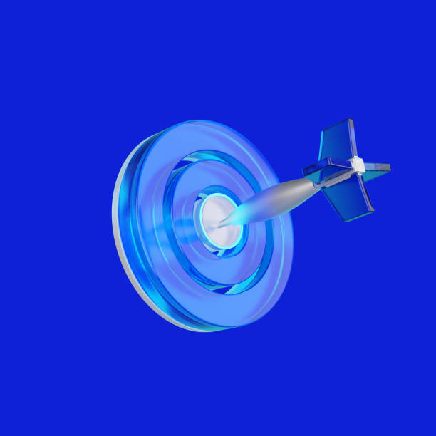 istock Target board and dart board with clipping path on blue background 2151645782