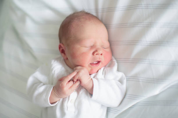 istock Newborn baby boy in hospital cot 2151646516