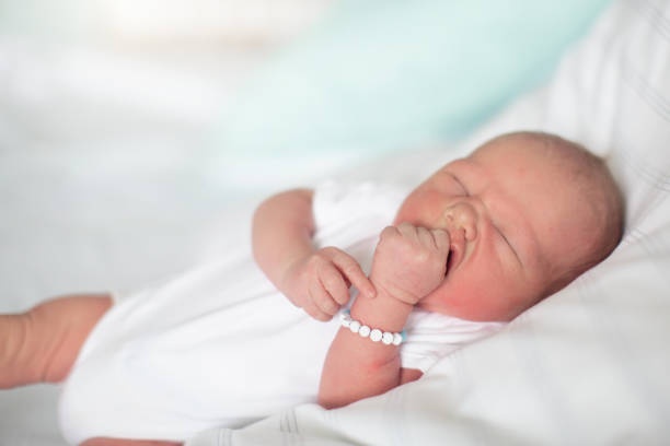 istock Newborn baby boy in hospital cot 2151648100