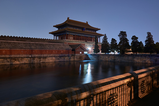 North exit gate of the Forbidden City (Palace Museum) in Beijing, China on 18 April 2024