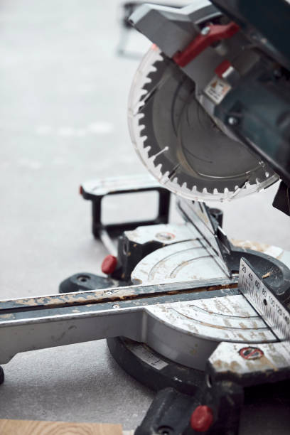 istock Circular saw for cutting laminate hardwood floor. 2151652704