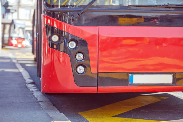 istock Public transportation bus in urban surroundings. 2151652845