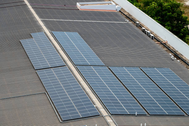 istock Solar Panel on the roof of commercial building. 2151652959