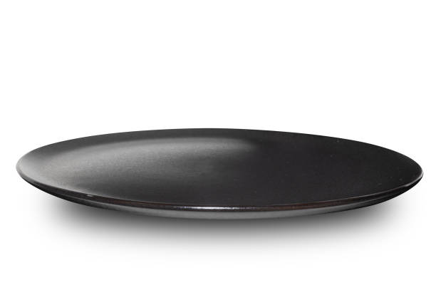 istock Black circle ceramics plate isolated on white background. 2151656035