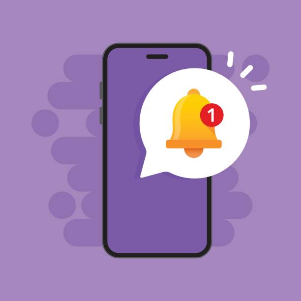 istock Phone notifications icon in flat style. Smartphone with new notice vector illustration on isolated background. Reminder message sign business concept. 2151656389