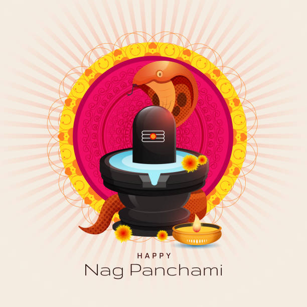 Nag Panchami Hindu festival Banner Nag Panchami Hindu festival Banner. Indian festival vector illustration Nag Panchami stock illustrations