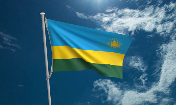 istock rwanda flag blue sky cloudy white background wallpaper close up independence day 1 first st july month freedom country patriotic culture africa freedom government soldier rwanda greeting label rwanda 2151658607