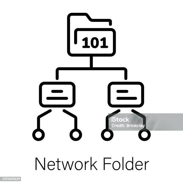 Network Folder Stock Illustration - Download Image Now - Data, File ...