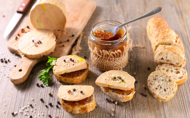 istock French christmas food, appetizer- Foie gras on bread toast 2151665281