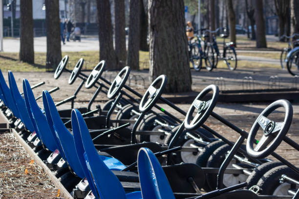 row upon row of bicycle carts