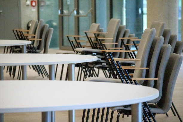 istock .Round tables and chairs in the restaurant 2151665636