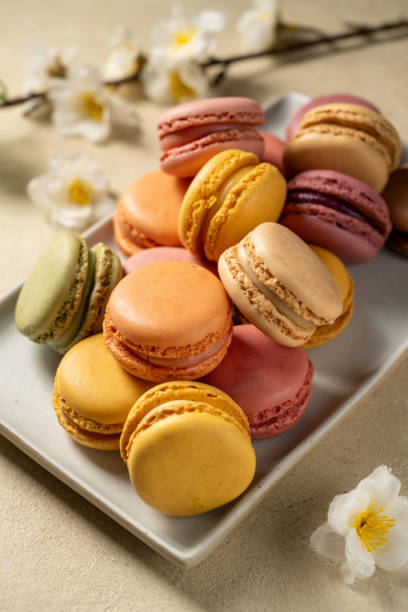 istock Macarons cookies in a plate, french macarons. 2151667801
