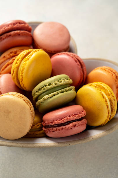 istock Macarons cookies in a plate, french macarons. 2151667900