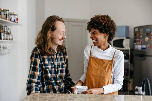 istock Couple enjoy making coffee time in a cozy kitchen 2151671592