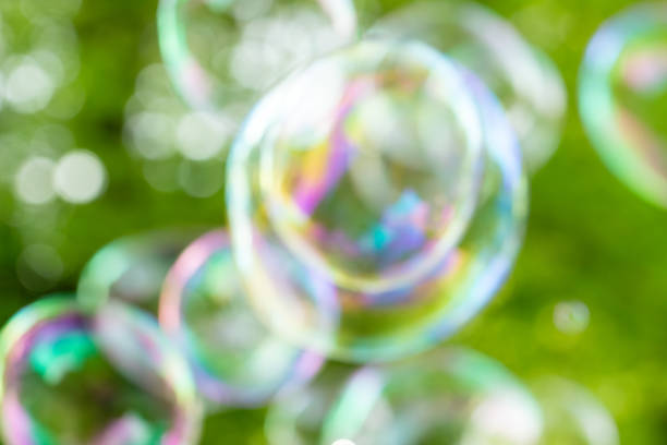Close-up of defocused soap suds abstract background.