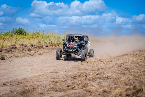 istock Cool view of active UTV at summer. Extreme ride on 4x4 2151679081