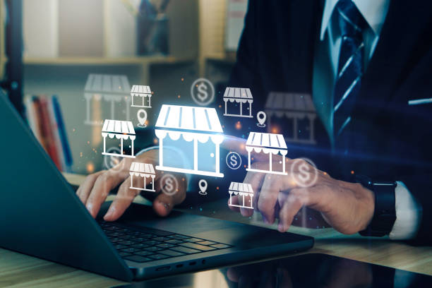 istock Franchise business concept. Businessman use technology to analyze product consumer data website management plan for Marketing branch expansion for growth. 2151679852