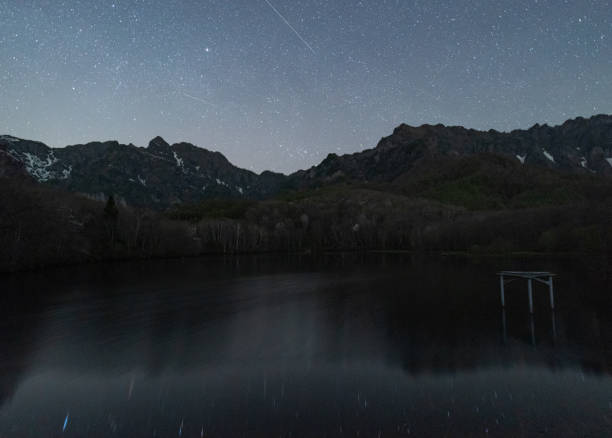 istock Beautiful starry sky over Kagami Pond at night 2151680873