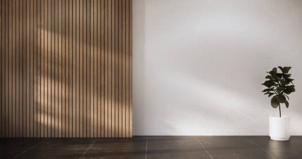 istock Architecture and interior concept Empty room wood docoration wall on granite floor. 2151686045